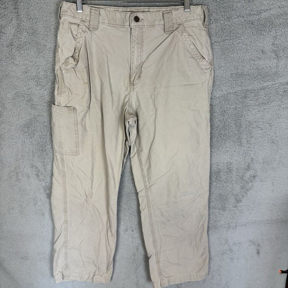 Carhartt Pants Mens 32x29 Relaxed Fit Tan‎ Cotton Carpenter Workwear